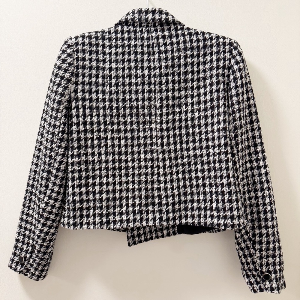 Maison D’Amelie Cropped Houndstooth Blazer - Size 6 - Picture 3 of 4